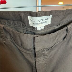 Nili Lotan East Hampton Pant Dark Brown style 2609988. Only worn twice